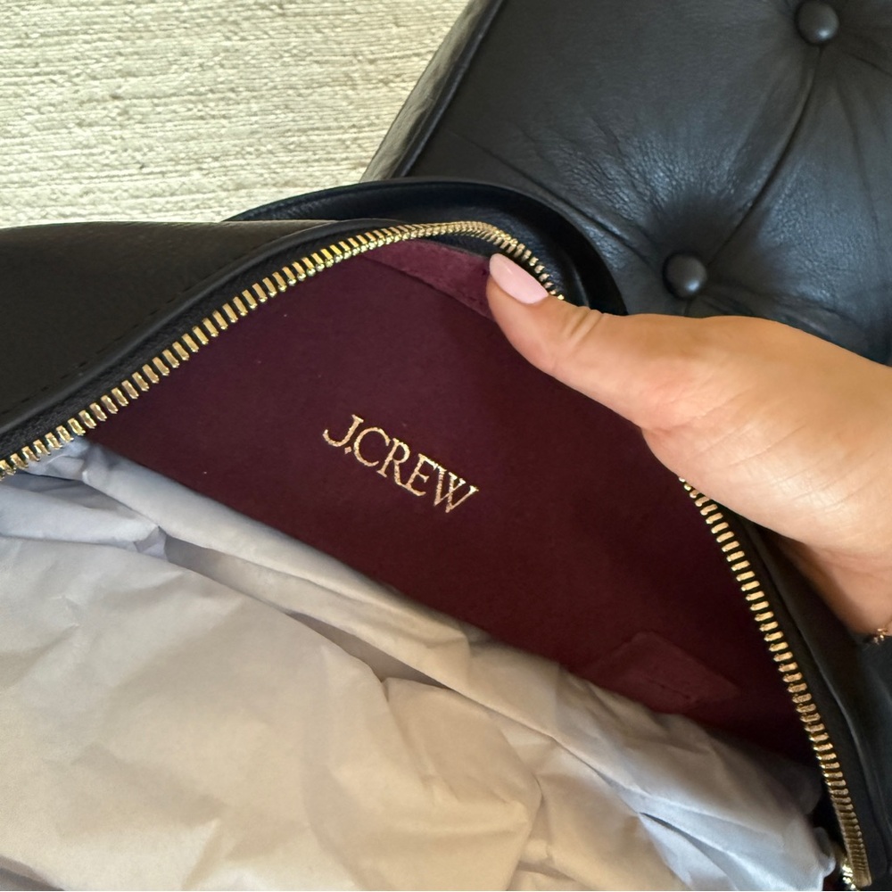 New Jcrew Elegant Black Leather Handbag - Picture 6 of 7